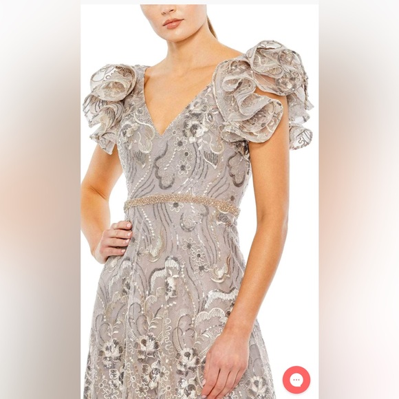 Embellished ruffled cap sleeve midi dress - Picture 3 of 3